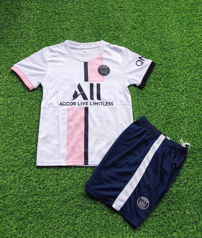 Set quần áo bóng đá trẻ em Clb PSG Trắng Hồng - Chất vải mè Thái Cao Cấp - In tên số theo yêu cầu Sport Kids Nam Đồng