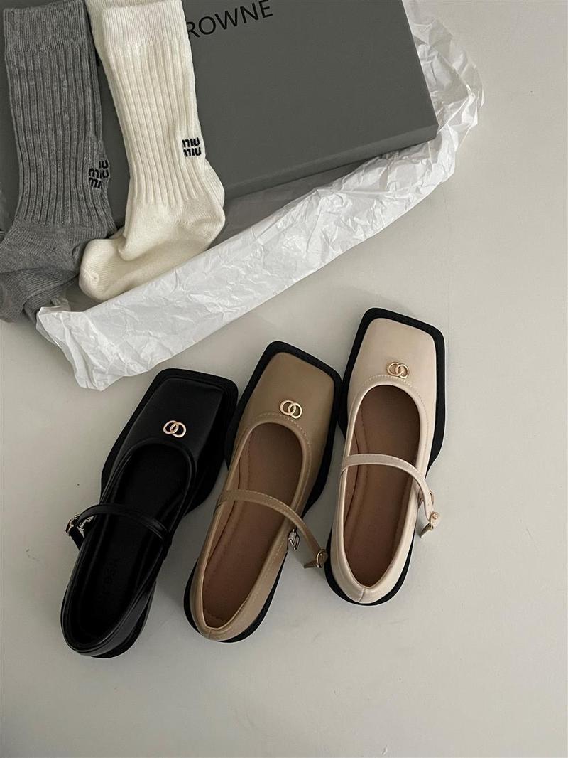 Product Introduction of French Retro Square Toe Low-Cut Mary Jane Leather Shoes 2023 Spring New Girl Soft Leather Low Heel Shoes Elegant Fashion Footwear Walking Shoes Women Comfort 12