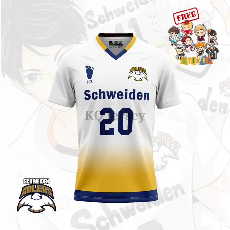 KQ Jersey Haikyuu Adlers Tim fullprint Anime Karasuno Desawa Anak custom Nama Punggung / Kaos Anime Haikyuu Karasuno Nekoma/ Sport 4