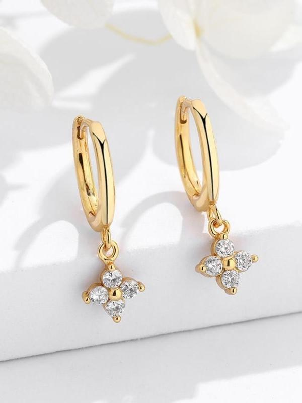 1 Pair Women's Elegant Rhinestone Star Dangle Earrings, Exquisite Trendy Dangle Earrings, Gorgeous Jewelry As Birthday Gift for Women 2