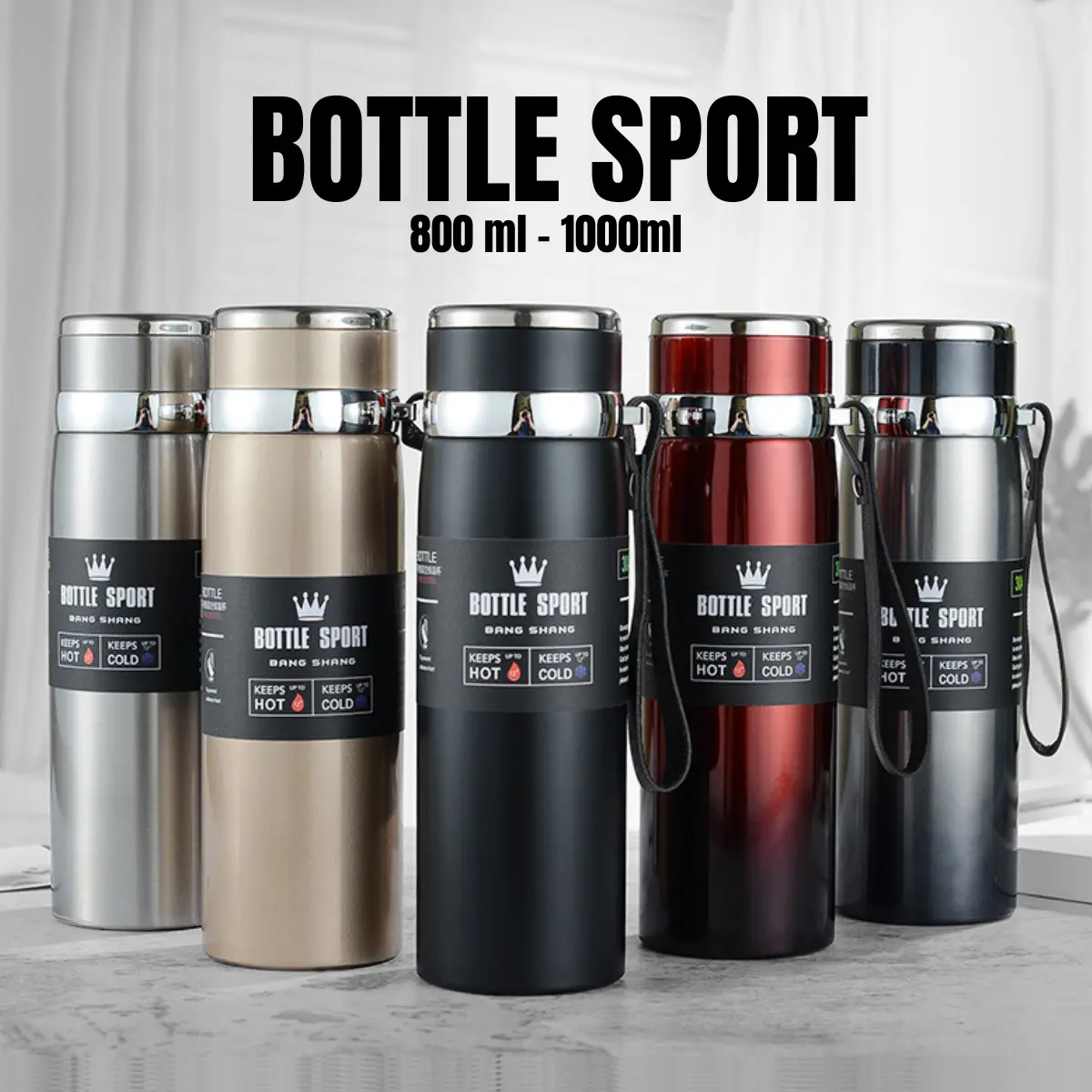 กระติกเก็บความร้อน  B00012 กระติกน้ําร้อนพกพา กระบอก ได้ทั้งร้อนและเย็น800ml เก็บอุณหภูมิได้นาน ผลิตจากสแตนเลส316 แข็งแรง ป้องกันการลวก สีน้ำ ขวดสุญญากาศ กระบอก  น้ําเก็บ อุณหภูมิ