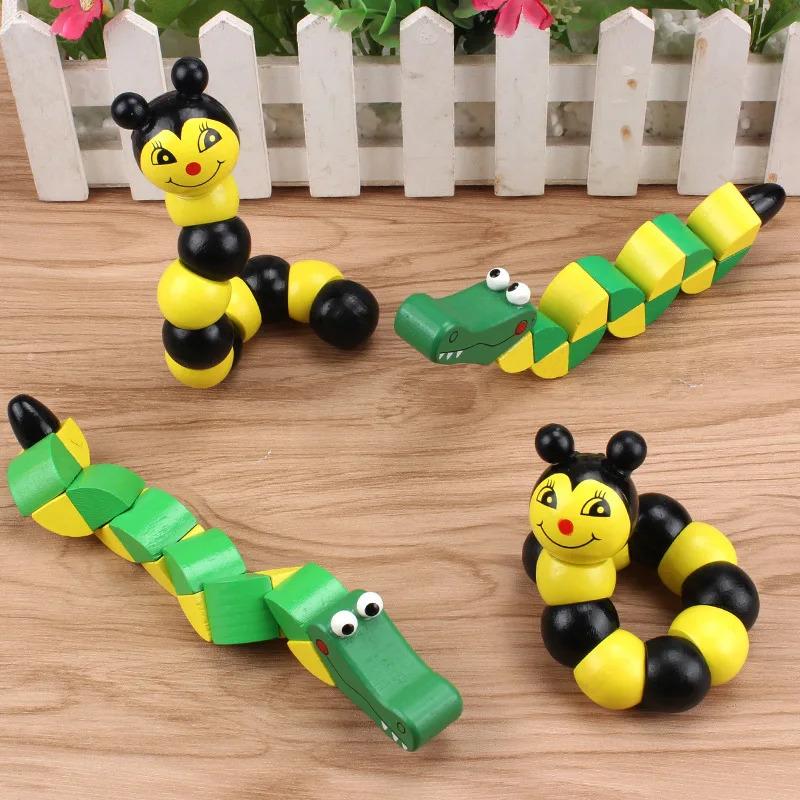Product Introduction of Montessori Educational Toys Fun Wooden Toys Bugs Eating Fruit Apple Pear Early Education Teaching Aid Toys Gift 15