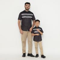 Gambar Dancus Kemeja Koko Couple Ayah Anak Kerah Shanghai Lengan Pendek Warna Hitam OLRM305 - Dewasa - M dari Dancus Kota Administrasi Jakarta Barat 1 Tokopedia