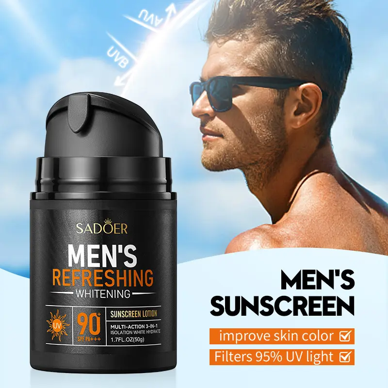 Men's Sunscreen Whitening Sunscreen UV Protection Refreshing Sunscreen Lotion Spf90