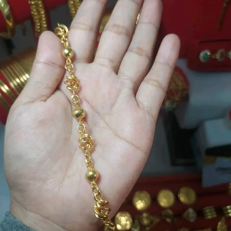 Perhiasan Gelang Bola Bola Belimbing Emas Sepuh 24k Lapis Kristal - PREMIUM LAPIS KRISTAL - 7