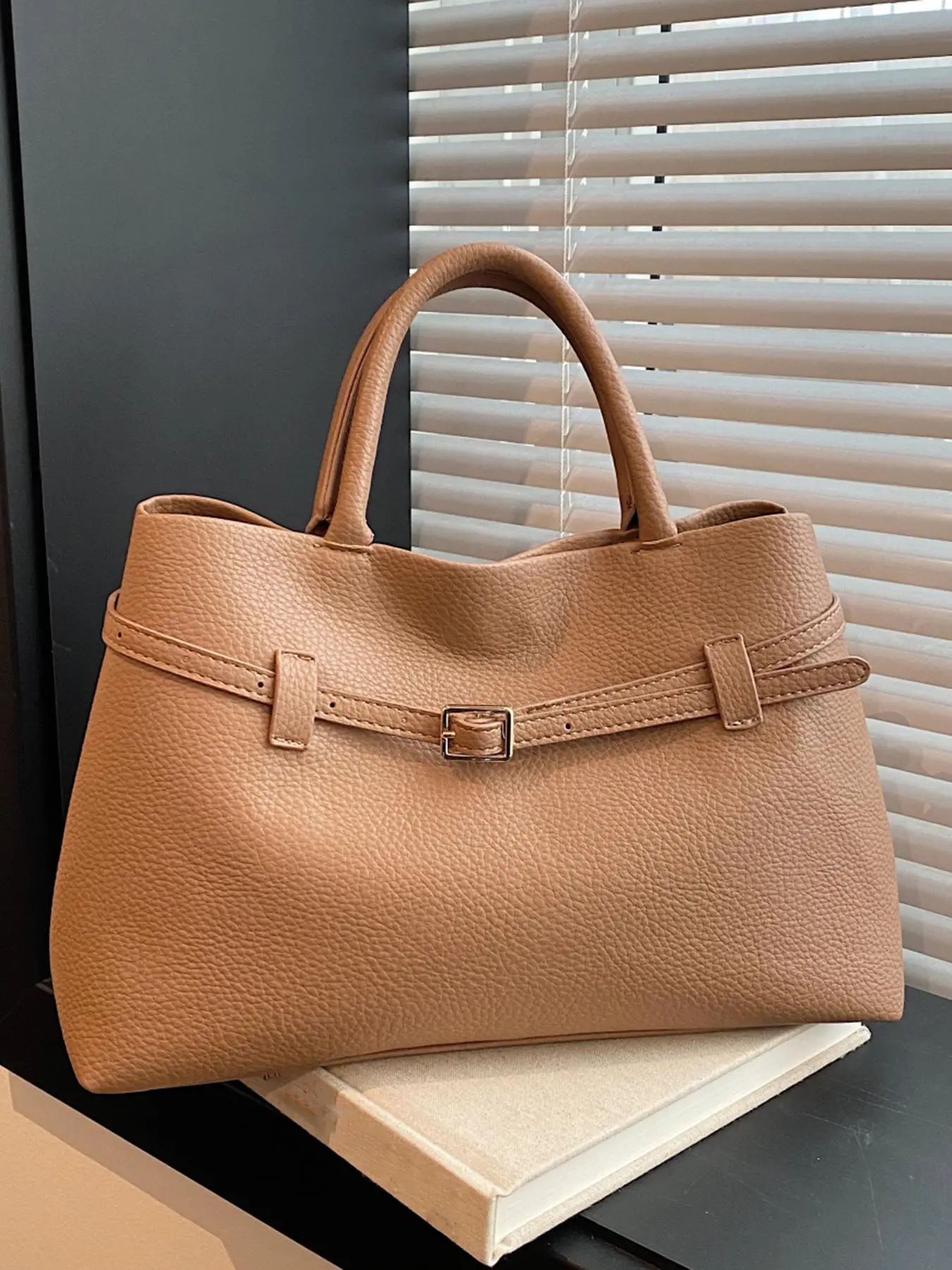 Women's Elegant Solid Color Tote Bag, Fashionable Large Capacity Shoulder Bag for Work & Daily Used, Casual Trendy Versatile High-quality Daily Commuting Bag