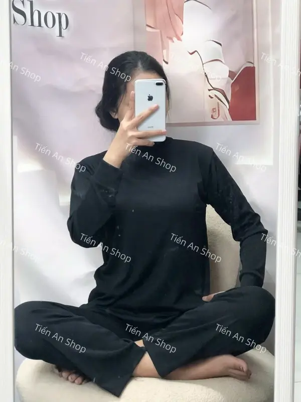 Bộ Tăm cổ tròn quần xuông ,chất mềm mát co dãn thoái mái Nữ Women Top Áo set 3