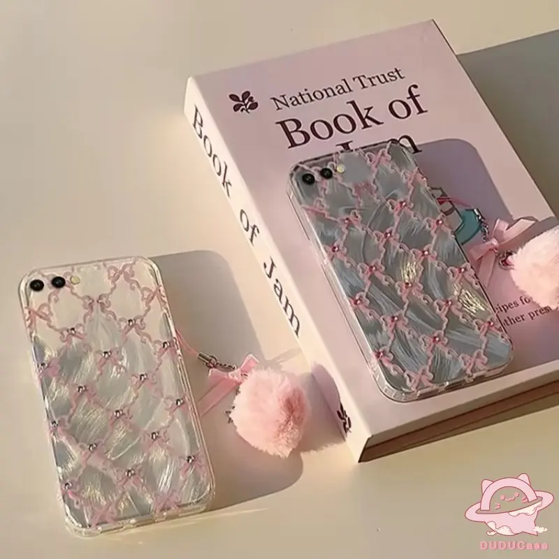 เคสสำหรับ OPPO A3X A18 A7 A16 A5 A60 A12 A9 A17 A74 A77 A3s A78 A54 A31 A53 A95 A92 A33 A76 A5s A38 A15 A57 A3 A16s A58 A17K A16K Reno 4F 12F เคสมุกโบว์สีชมพูน่ารัก
