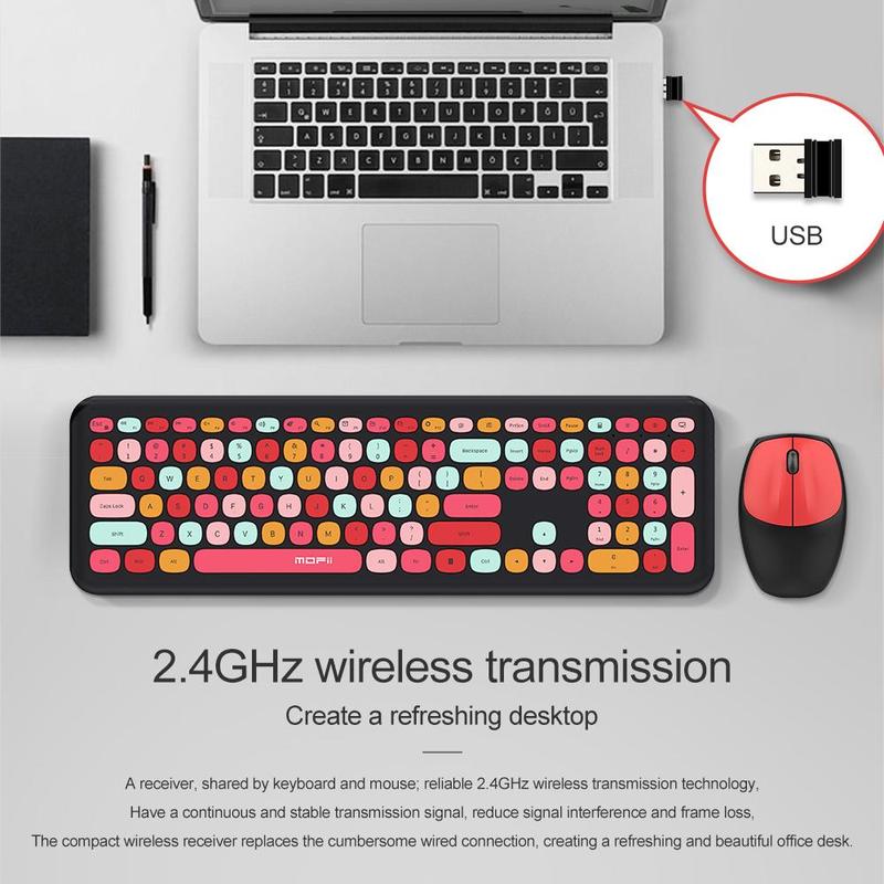 MOFii Silent USB Wireless Keyboard & Mouse Combo, Quiet Design Keyboard & Mouse Set for Distraction, Free Typing, Effortless Plug & Play, Silent Night Keyboard, External Keyboard, Teenage Boy Gifts 6