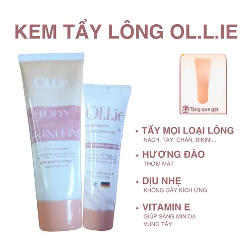 Kem tẩy lông OL.L.IE hương đào dịu nhẹ, tẩy lông nách tay chân vùng bikini, tẩy lông an toàn không đau rát dung tích kem tẩy 70ml kem dưỡng 30ml Cho Bé Cạo Râu wax billkin