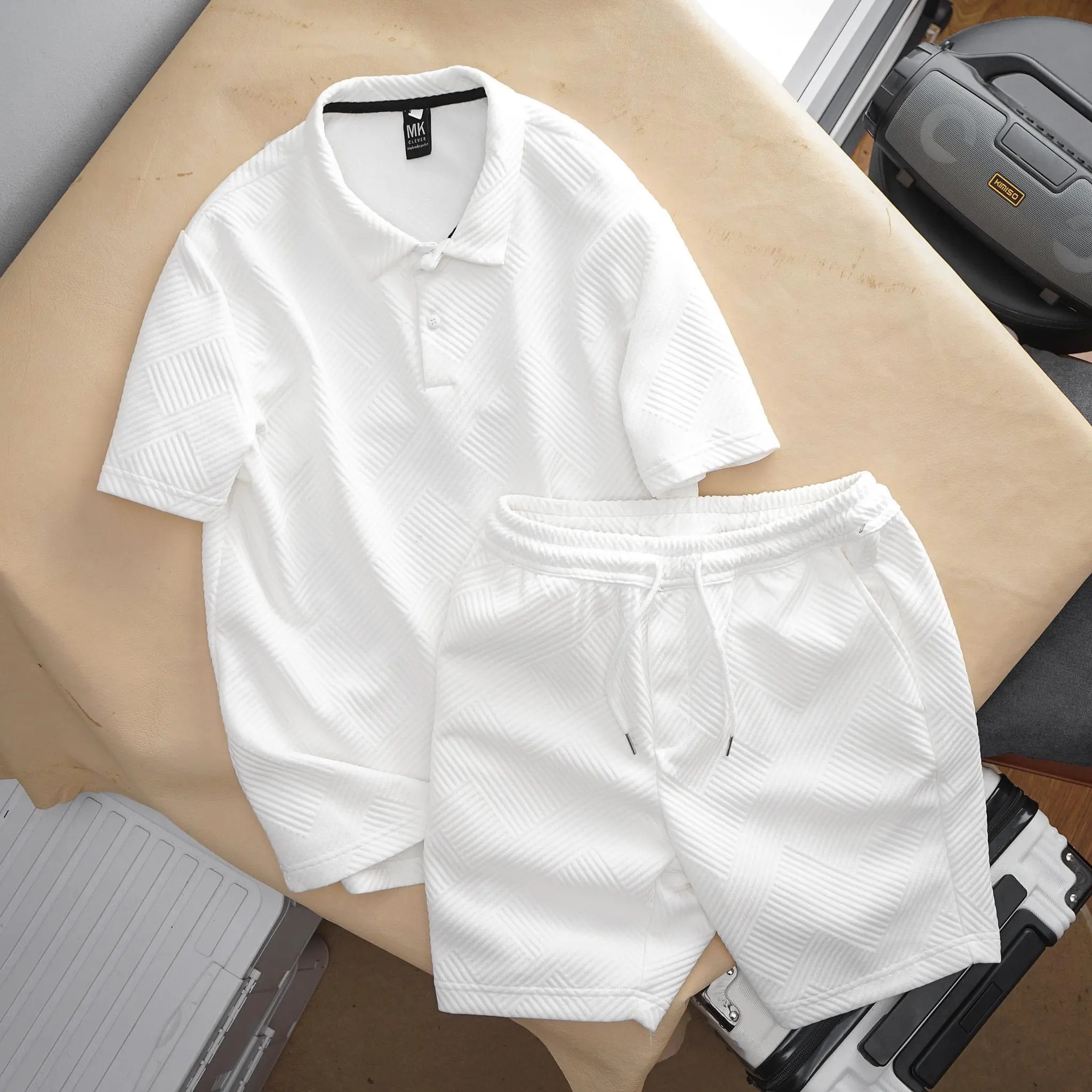 Bộ polo thun xốp dập vân phồng sang chảnh Áo Menswear