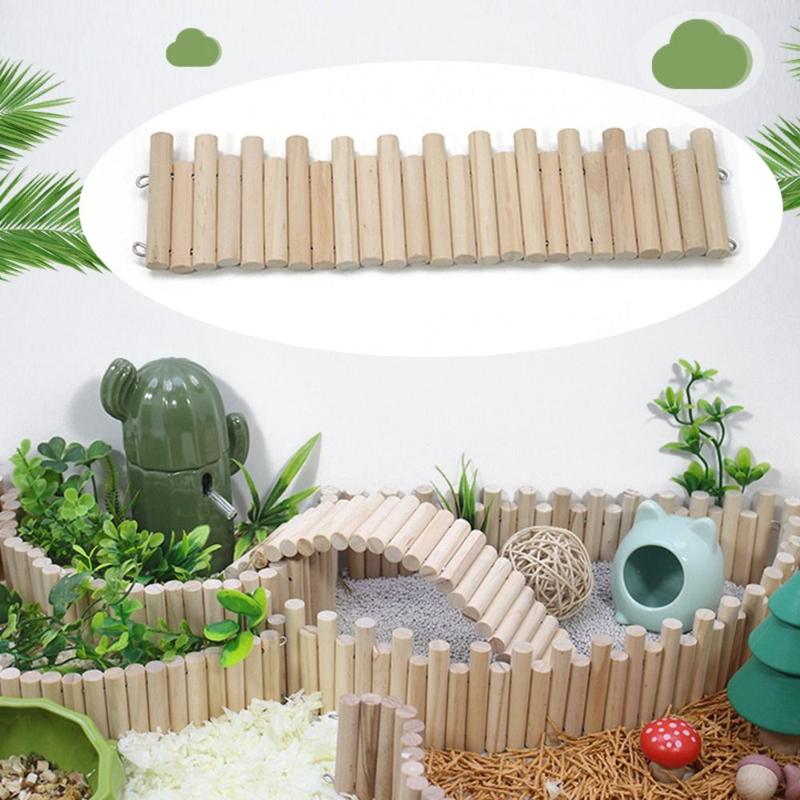 Product Introduction of TONMA Fence Bundle Wooden Hamster Climbing Ladder Bendable Multifunctional Hamster Suspension Bridge Cage Decoration Wire Series Connection Hamster Habitat Toy Chinchilla 9