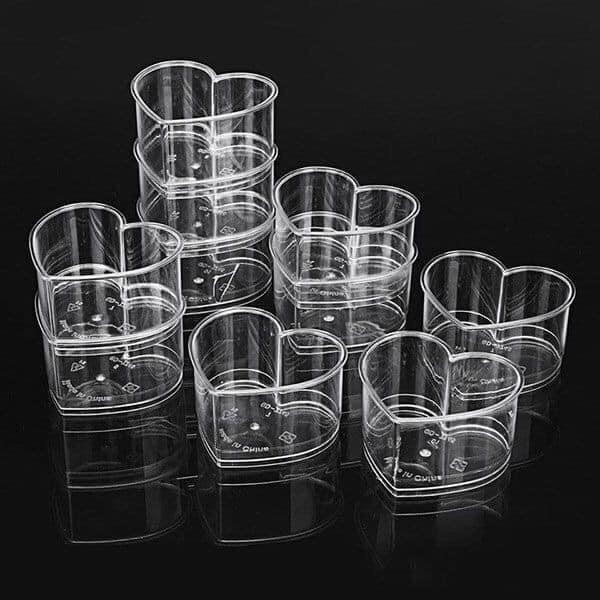 Ly nhựa hình trái tim đựng bánh Mousse có nắp (10 cái)