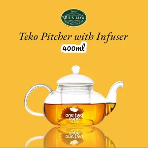 One Two Cups Teko Pitcher Glass Teapot Japanese Style Infuser - 8CV101