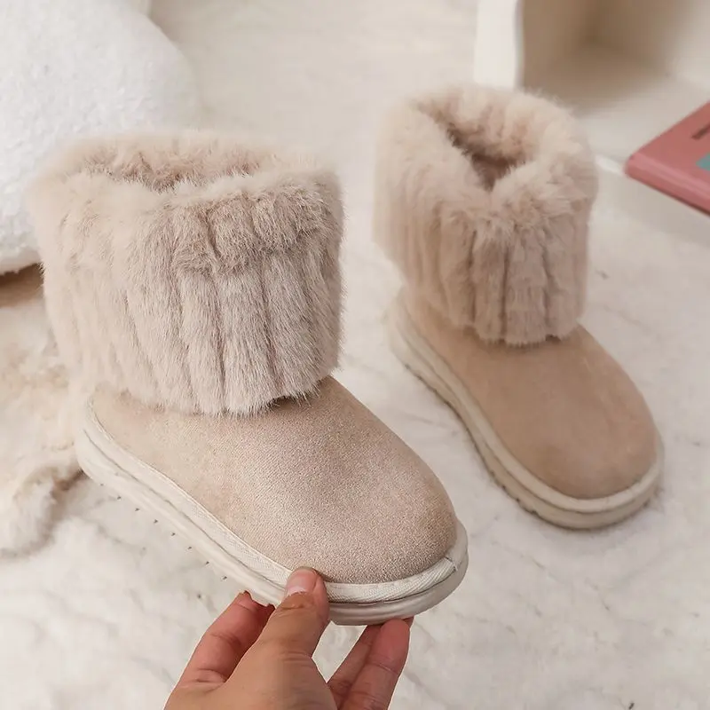 Bốt Đi Tuyết Chống Trượt Cho Trẻ Em, Phong Cách Cổ Điển Ấm Áp Hàn Quốc, Giày Bông Công Chúa Bé Gái, Thích Hợp Cho Mùa Thu Và Mùa Đông, Năm 2024 0