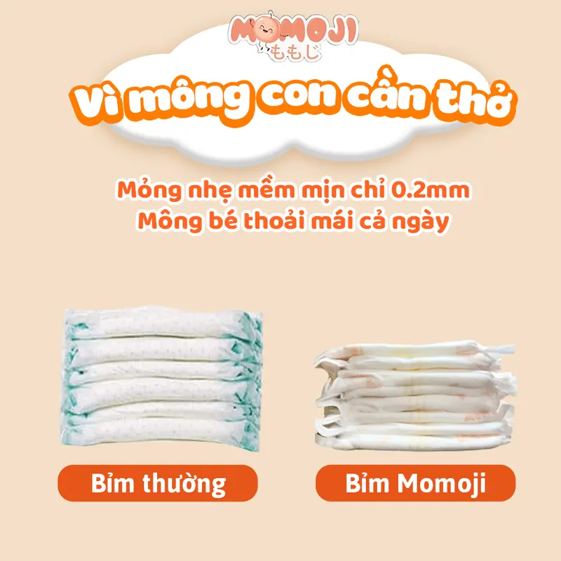[DEAL SHOCK MXQ] COMBO 3 BỊCH TÃ BỈM DÁN/QUẦN MOMOJI MỎNG MỀM, THẤM HÚT TỐT CHO BÉ - TẶNG GHẾ HƠI TẬP NGỒI CHO BÉ 4