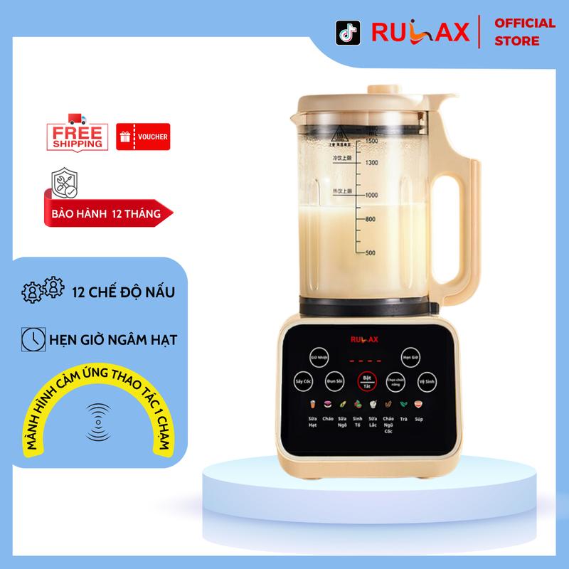 Máy Làm Sữa Hạt Rulax, Máy Xay Nấu Sữa Hạt Đa Năng, Xay Sinh Tố, Sữa Không Nấu Dung Tích 1.2L