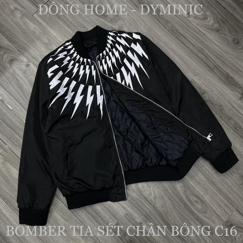 Áo gió bomber C16 tia sét chần bông super có bigsize từ 40kg đến 105kg dyminic