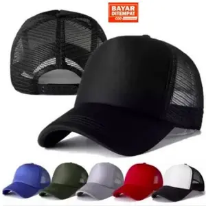 OKHI - Topi Polos Baseball / Topi Polos Jaring Trucker Dewasa Pria Wanita
