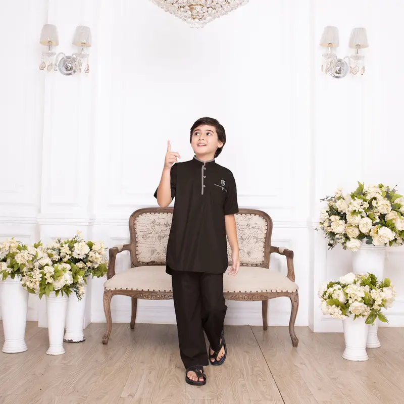 Setelan Baju  Koko Anak Tangan Pendek Polet 9 - 16 Tahun Zahran Series Original An-Nurzam 4