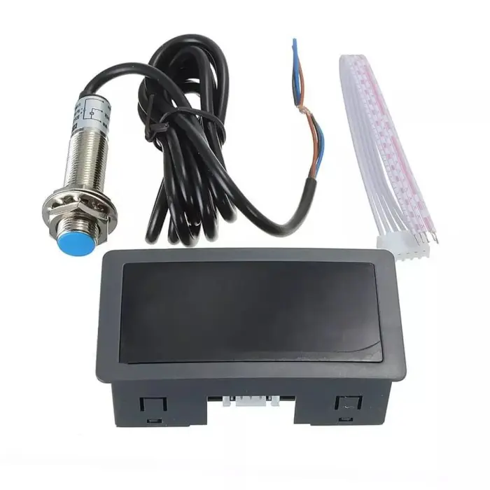 Tachometer Hall Proximity Switch Sensor Speed Rpm Meter LED Display WRR-2827 Biru Blue Hitam 3