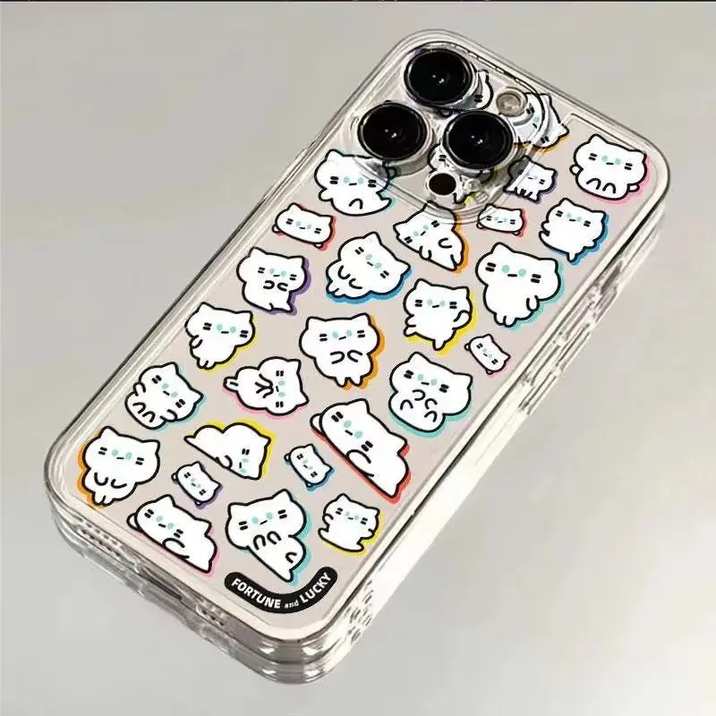 Ốp điện thoại di động, Thiết kế mèo con đường nét màu, Thích hợp cho Apple 6 7 8 s X xr xs 11 12 13 plus 14 15 pro max, Chất liệu mềm mại, Hình thú cưng dễ thương, Tương thích với iPhone