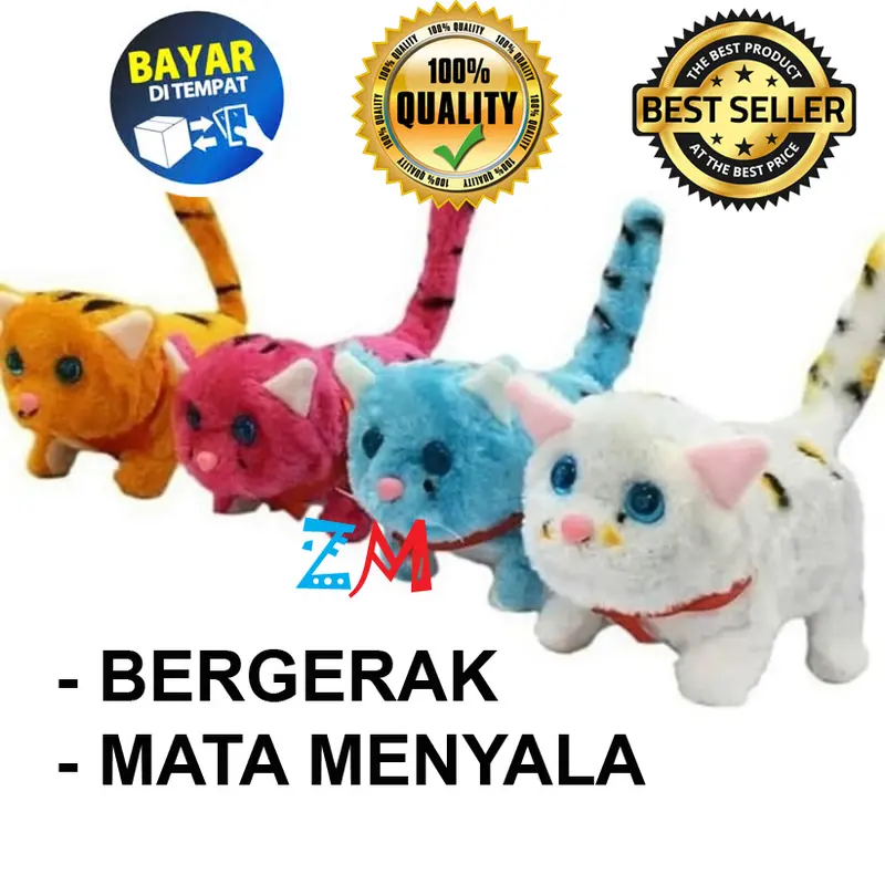 Mainan Anak Robot Kucing Bergerak Suara dan Lampu Baterai 0