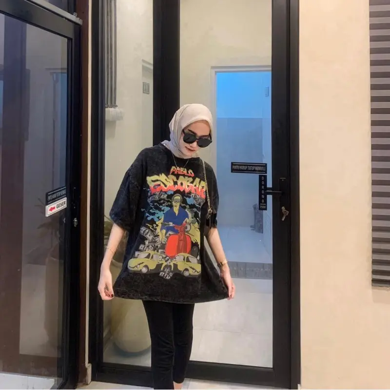 OVERSIZE VIRAL PARODY PABLO cewek cowok bisa pakai Katun Katun Katun Katun Katun Combed Wanita 0