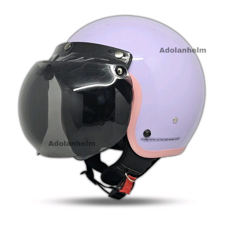 Helm Bogo Hijab Wanita List Pink Helm YRH Full Leher Flat Visor Motorcyle SNI Motorcycle 6