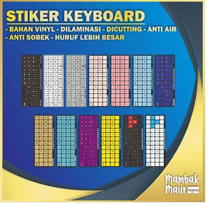 STIKER STICKER KEYBOARD LAYOUT ENGLISH Hitam Komputer