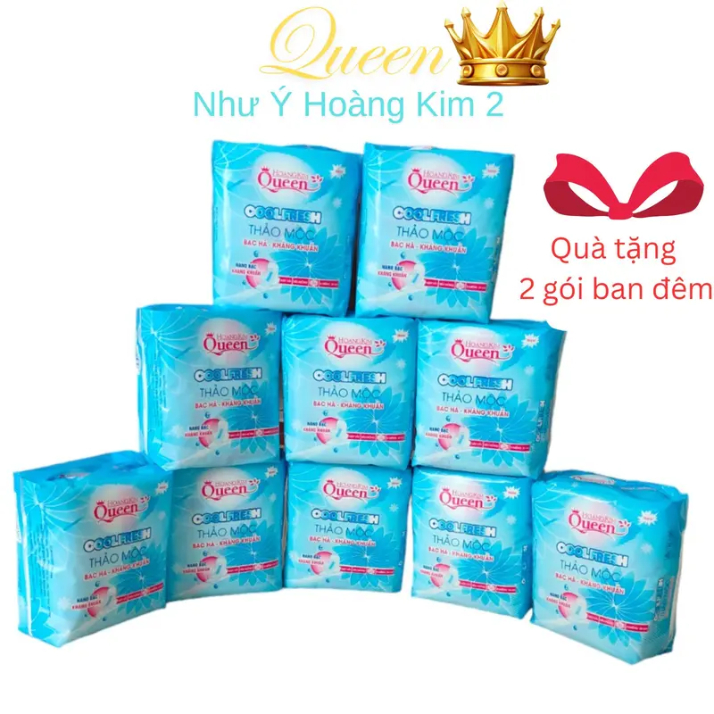 [ 10 Gói Tặng 2 ] Băng Vệ Sinh The Mát Thảo Mộc Cực The Mát Dùng Ngày NhiềuGói 8 Miếng Bề mặt Bông 4