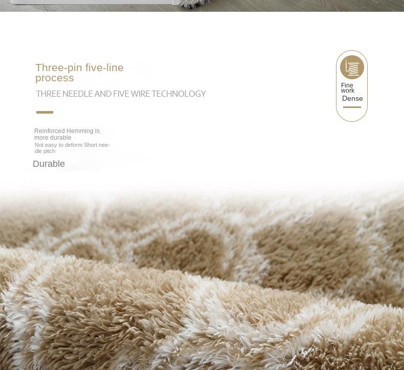Product Introduction of Thảm trải giường hoàn toàn, phong cách Bắc Âu, nâng cấp mềm mại và mịn màng, nhuộm cà vạt, với mô hình len và lụa, thích hợp cho phòng Khách, bàn trà và thảm đầu giường, thảm tóc dài, thảm trang trí đèn lồng, thảm 13