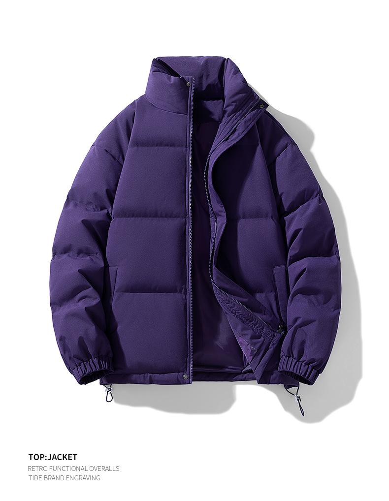 Product Introduction of In Stock Couple's down Jacket Thickened Warm Cotton Coat Cold-Resistant Baggy Coat Men's and Women's Jacket Solid Color Stand-up Collar down/Cotton-Padded Jacket Men's and Women's New Winter Thicken Thermal Trendy Casual Couple's Bread Coat 14