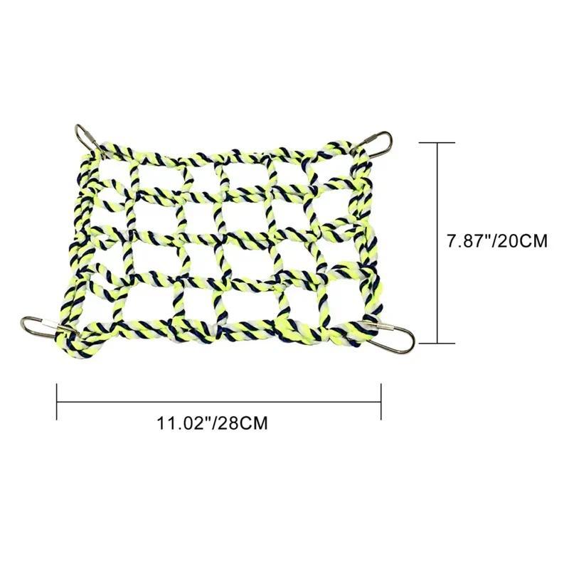 Product Introduction of Pet Hammock Toy Hamster Squirrel Puppy Net Rope House Balcony Hammock Colorful Weave Climbing Net Parrot Bird Net 8