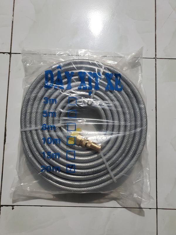 Dây Rửa Xe Gia Đình Bộ Dây Tưới Cây Tại Nhà Đầu Vòi Tăng Áp Ống Màu Xám Phi 14mm 2 Đầu Ren 21mm Kenta Các Độ Dài 5m 8m 10m 15m 20m 9