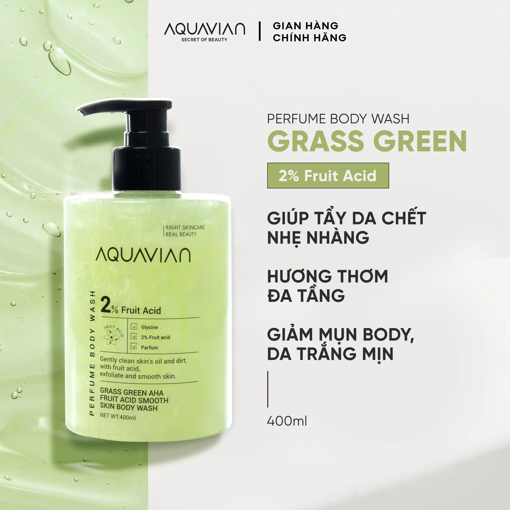 Sữa Tắm Nước Hoa Grass Green 400ml Hương Thơm Ngọt Ngào, Nhẹ Nhàng