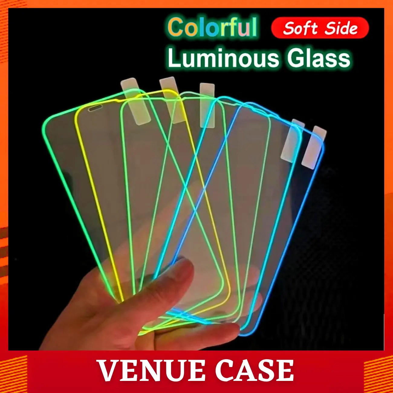 Tempered Glass 9D Xi4*mi Poco M3 M4 X3 Pro Redmi 10 9 9C Note 9 10 11 11S 10S Pro Luminos Neon Glow In The Dark