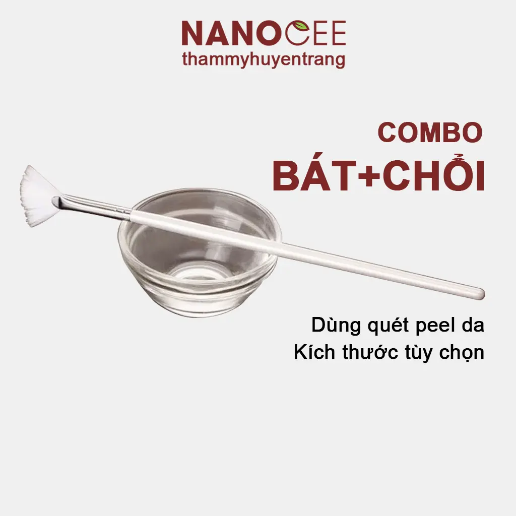 Bát Thủy Tinh, Chổi Quét Peel Da, Chén Thủy Tinh Đựng Tinh Dầu, Massage, Skincare