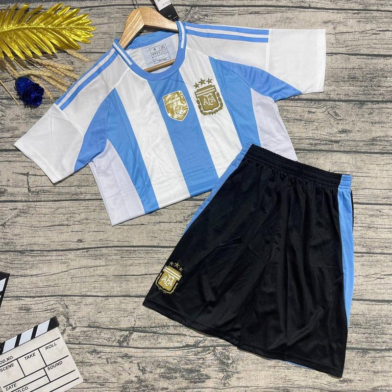 Áo Bóng Đá , Áo Đá Banh Đội Tuyển Argentina Sọc Sân Nhà 24/25  - Vải Polyester Thái Lan 2