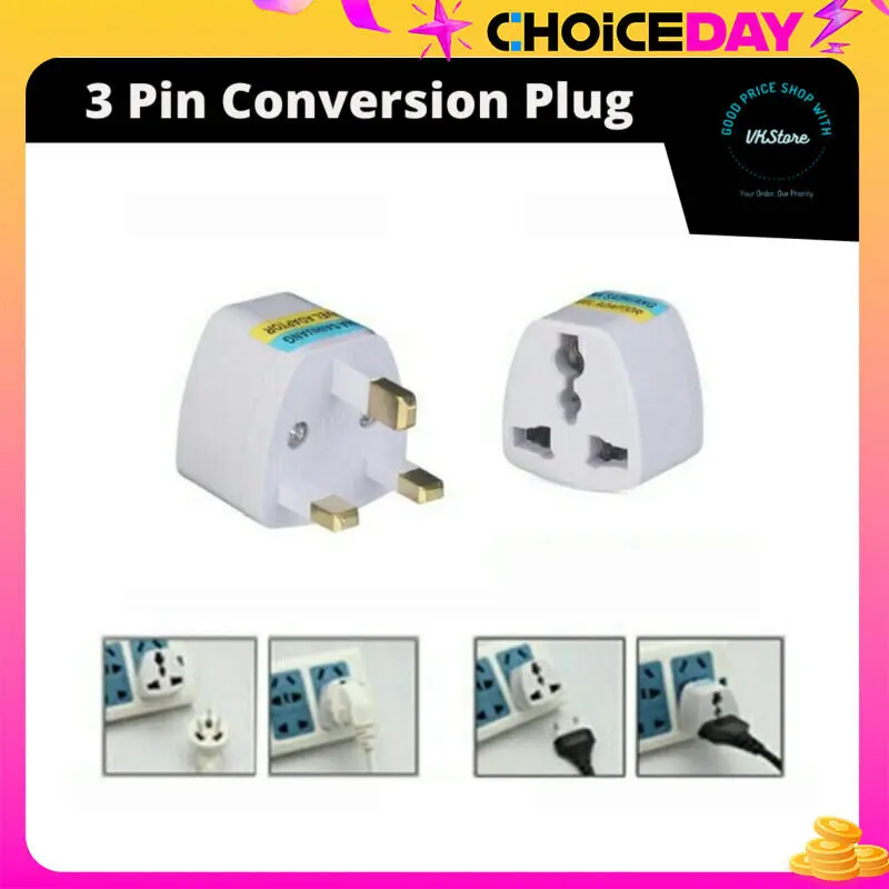 Bộ Chuyển Đổi phích cắm đa năng, 3 chân, phích cắm Vương quốc Anh, phích cắm Malaysia, phích cắm Trung Quốc, phích cắm Mỹ / EU / AU sang Anh, thích hợp cho các thiết bị gia dụng