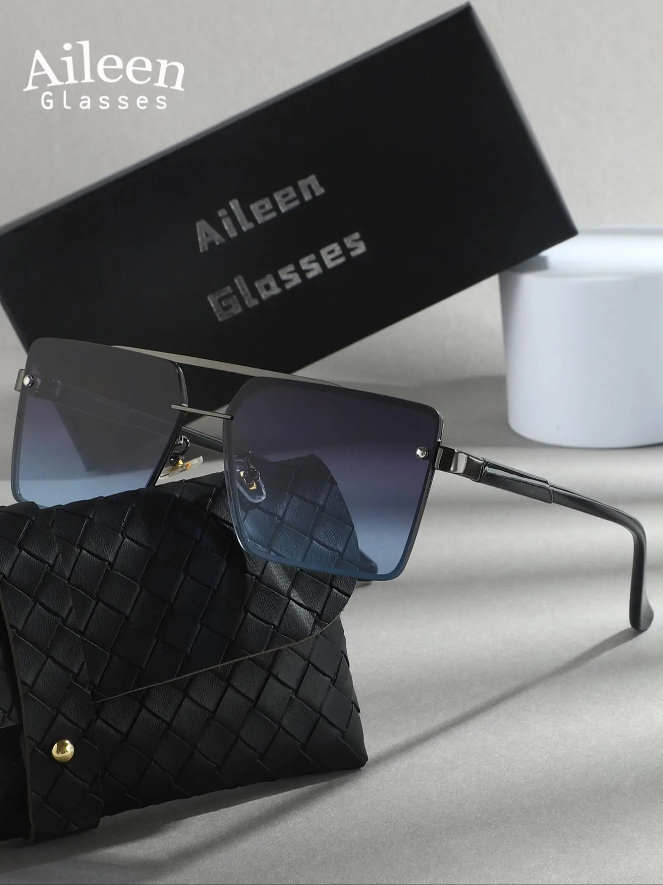 Unisex Fashionable Ombre Tinted Lens Sunglasses, Trendy Casual Flat Top Frame Sunglasses for Everyday Use, Fashion Accessories for Outdoor Activities