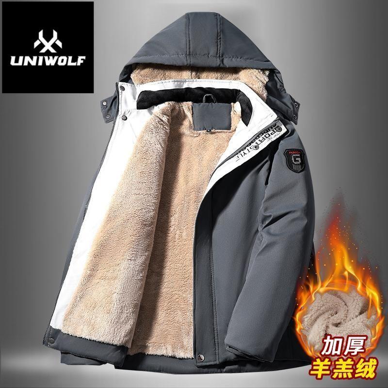 Product Introduction of Warwolf Natural Color Berber Fleece Cotton Coat Men's Winter Coat Fashion Brand Fleece-lined Thickened Casual Hooded down Jacket Men's Women 13