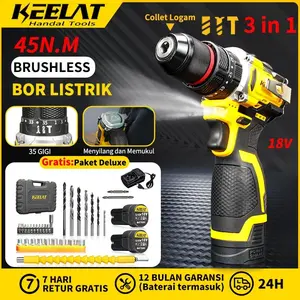 KEELAT KCD013  18v Bor Listrik 3 in 1Bor Baterai Multifunction Mesin Bor Set for Beton Bisa digunakan sebagai palu