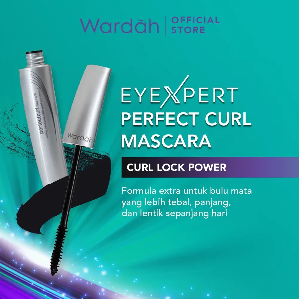 Wardah Mascara EyeXpert Perfectcurl Mascara - Mascara Waterproof Yang Melentikkan Bulu Mata Dengan Kandungan Argan Oil yang Menutrisi - Anti Air dan Tahan Lama - Makeup