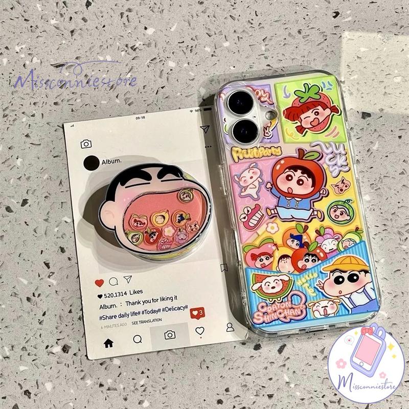  Ốp Lưng Cho Vivo Y03 Y17s Y20 Y15s Y36 Y17 Y21 Y28 Y18 Y16 Y02 Y22 Y12 Phim Hình Chữ Nhật Ký Bút Màu Shinchan Puppy Hộp 