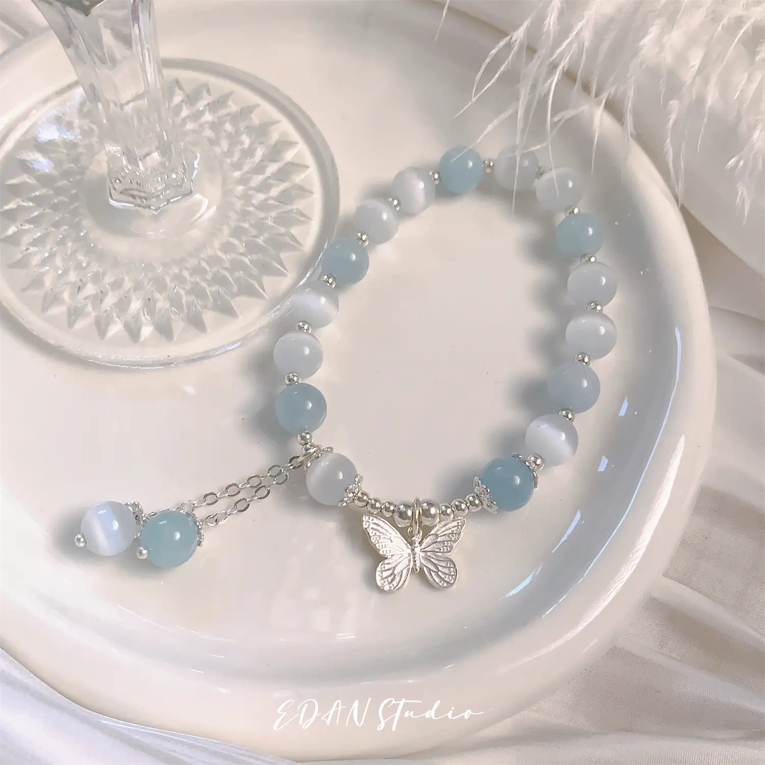 Vòng Tay Opal, Thiết Kế Hình Bướm, Dành Cho Nữ, Chất Liệu Pha Lê Opal Cao Cấp, Thích Hợp Làm Quà Tặng Bạn Gái Và Bạn Gái