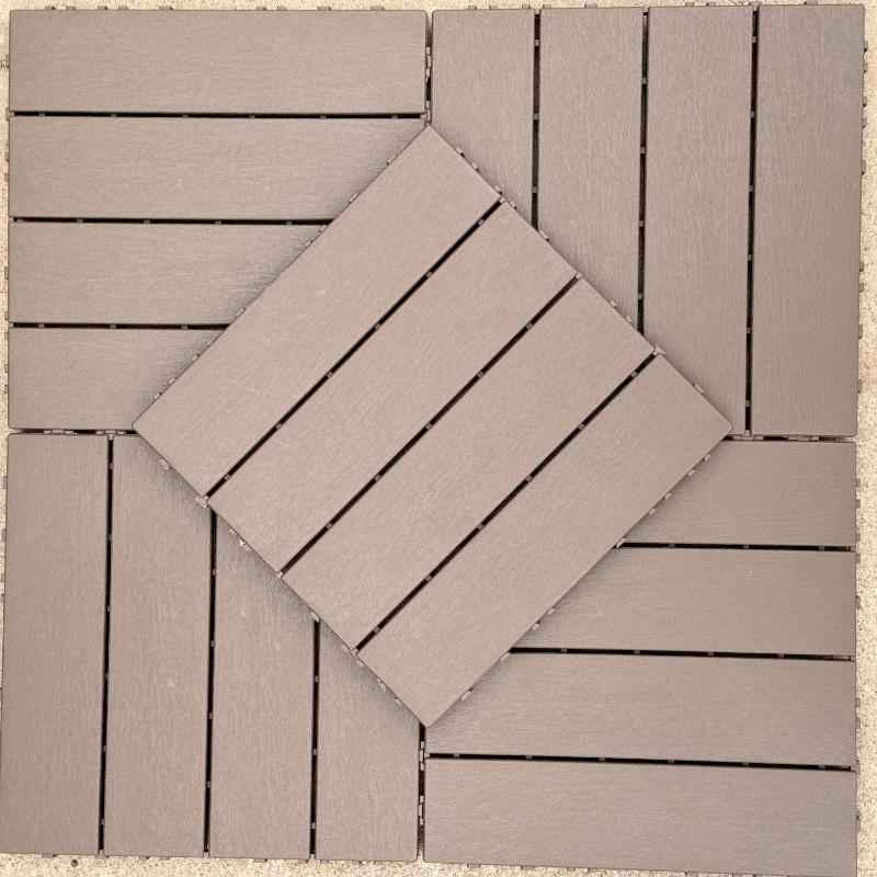 Outdoor Flooring Plastic Wood Composite Outdoor Balcony Room Mat Eco-friendly Splicing Self-laying Odorless DIY Anti-corrosion Moisture-proof 7
