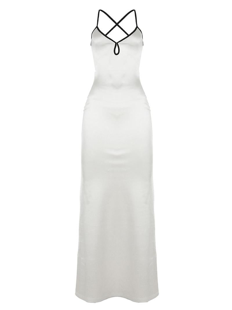 Product Introduction of Women's Cami Dress, Chic Y2K Spaghetti Strap Backless Silky Dress for Party Club Dating Wear, Ladies Summer Clothes 6