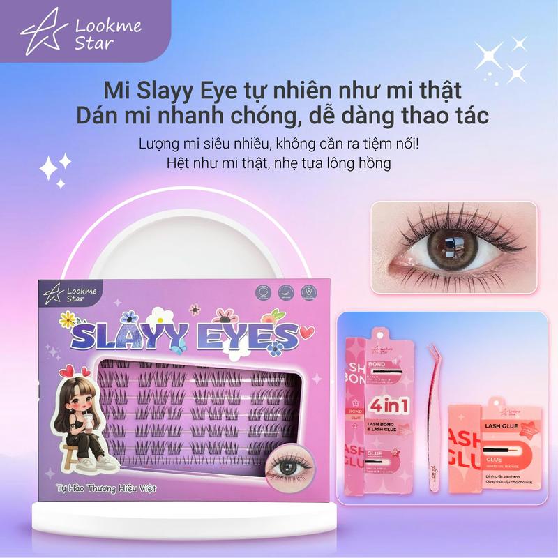 Lookme Star - Mi giả Slayy Eye Dễ Gắn, Tự Nhiên, Mắt To, Mỏng Nhẹ - Hàng Việt Nam chất lượng cao Trang Điểm