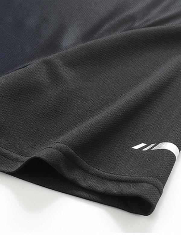 Men's Ombre Print Round Neck Sports Tee, Regular Fit Casual Breathable Short Sleeve T-shirt for Daily Outdoor Wear, Men's Sportswear for All Seasons 3